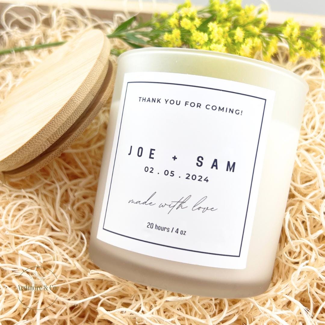 Personalized Bridal Party Thank You 8oz Candle