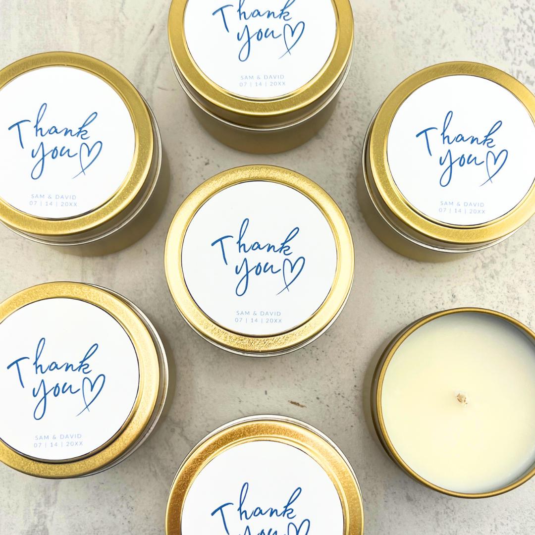 Personalized 'Thank You' Candles - Set of 10