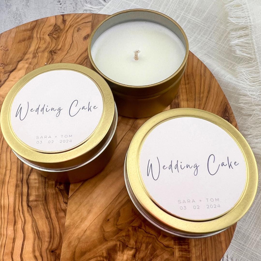 Personalized 'Wedding Cake' Candle Favors- Set of 10