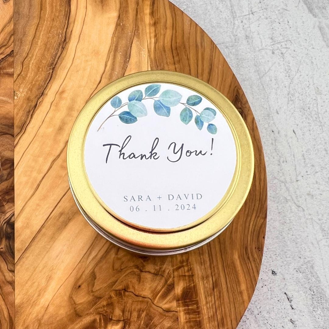 Personalized 'Eucalyptus' Soy Candle Favors-Set of 10