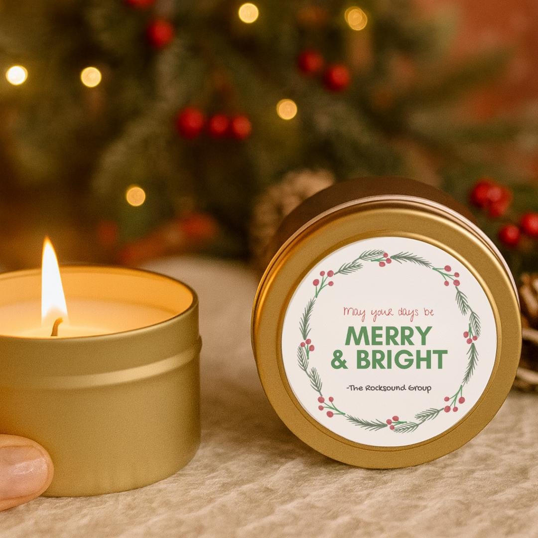 Merry & Bright Holiday Soy Candle Favors- Set of 10