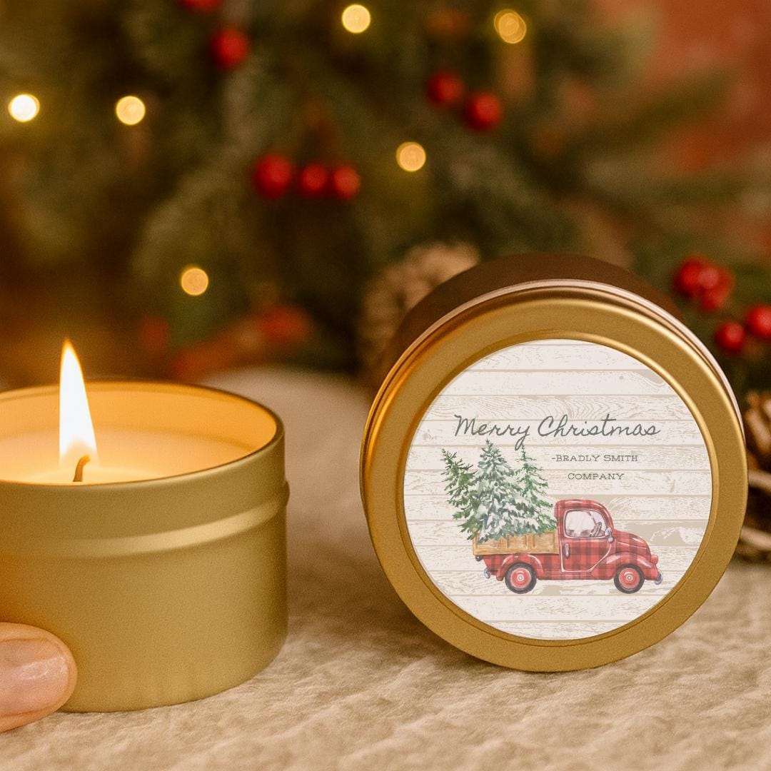 Christmas Truck Soy Candle Favors –Set of 10