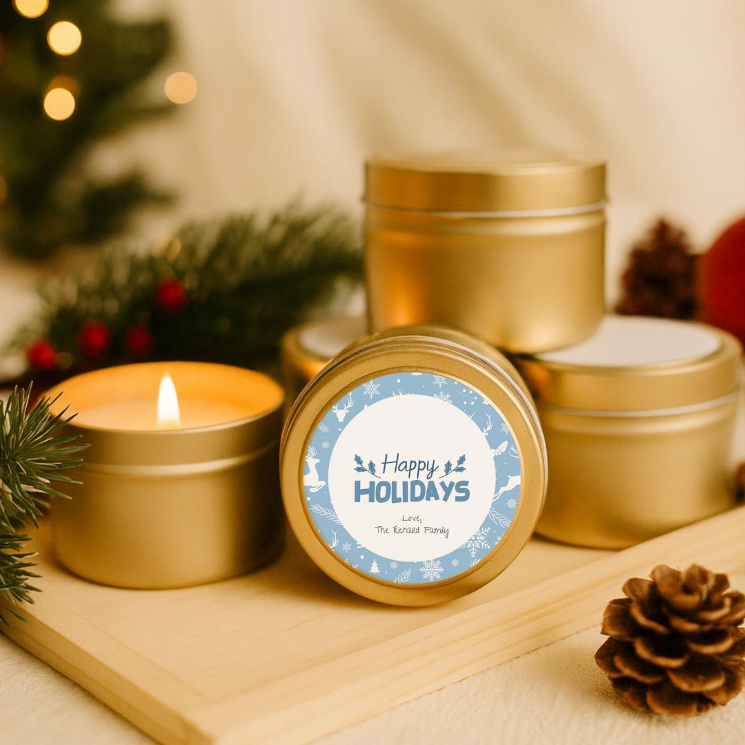 Blue, White, and Gold Christmas Party Favors- Set of 10