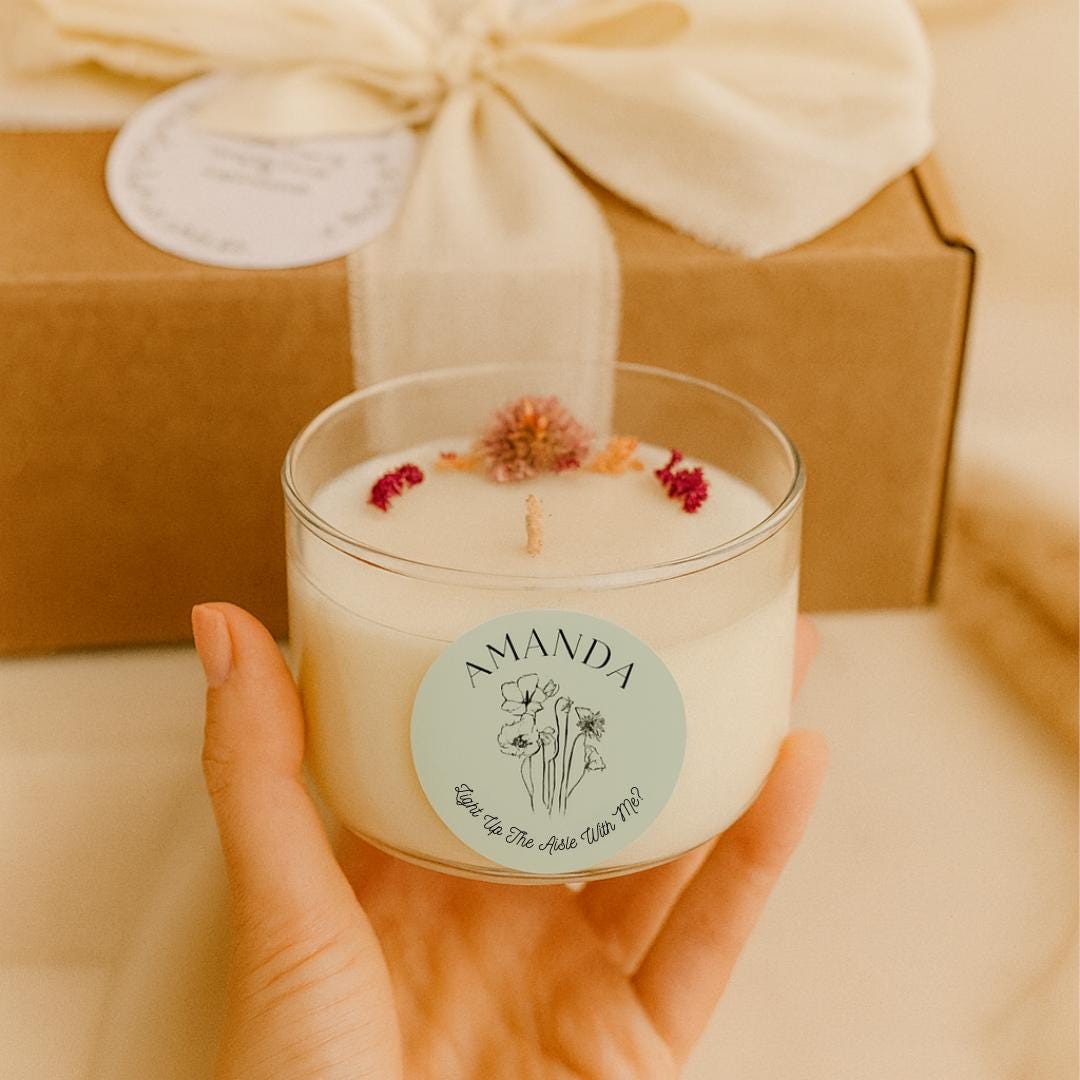'Light Up The Aisle With Me' Bridesmaid Proposal Soy Candle