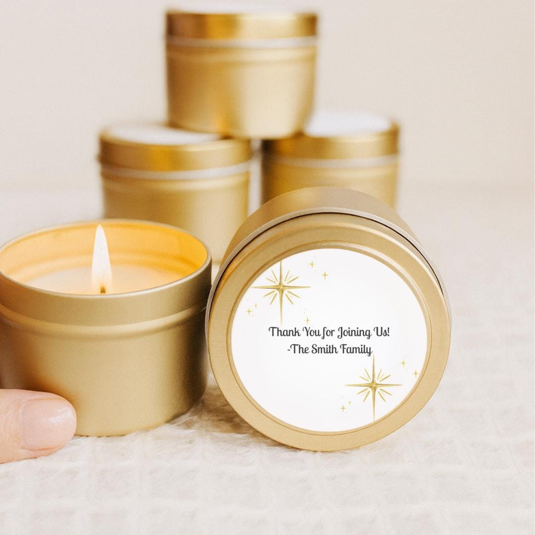Holiday Stars Candle Favors – Set of 10
