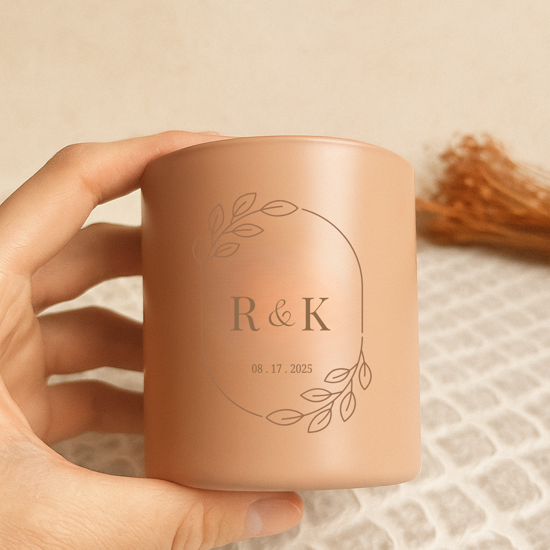 Initials Wedding Candle or Engagement Gift Set