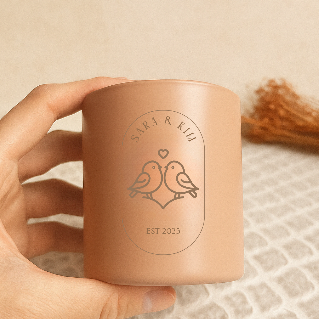 Personalized Lovebirds Anniversary Candle | Custom Engagement Gift