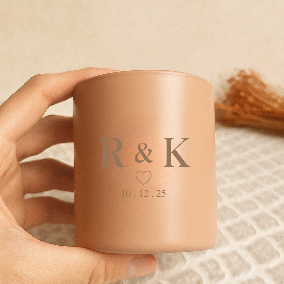Custom Initials Anniversary or Engagement Candle | Gift for Newlyweds
