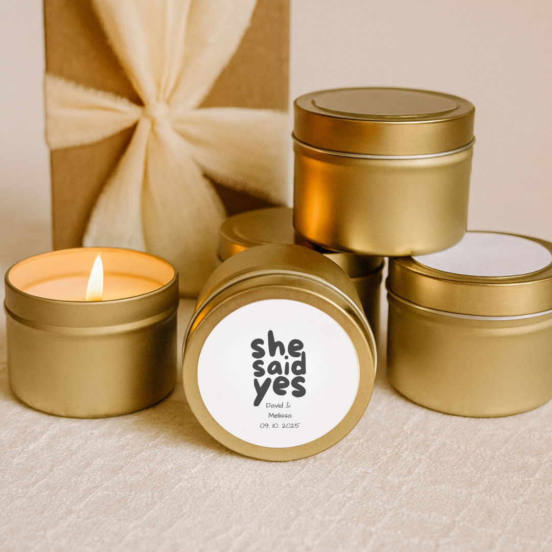 'She Said Yes' Engagement Party Candle Favors | Set of 10 Soy Wax Gifts
