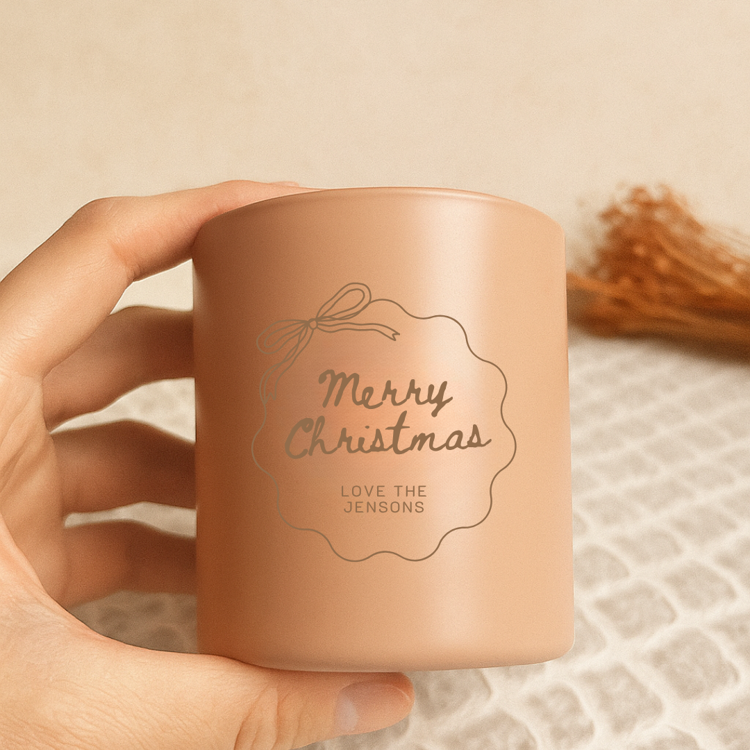 Custom Coquette Merry Christmas Candle or Tealight Set