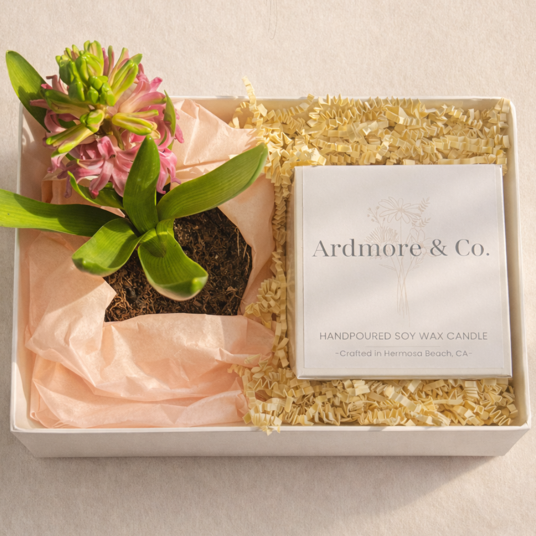 Personalized Candle + Plant | Flower Valentine’s Delivery (South Bay Only)