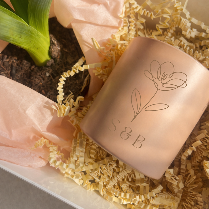 Personalized Candle + Plant | Flower Valentine’s Delivery (South Bay Only)