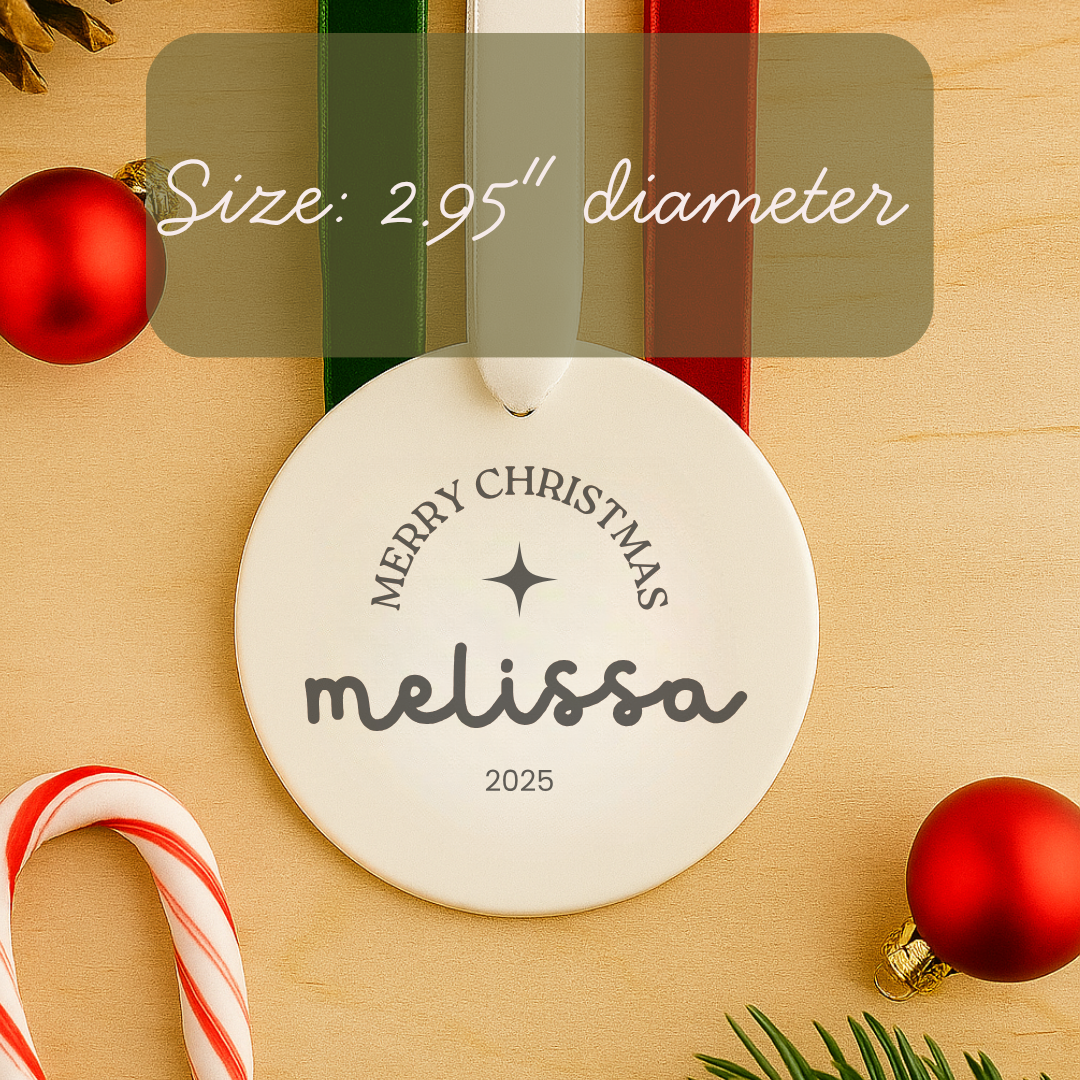 Custom Name and Year Holiday Ornament