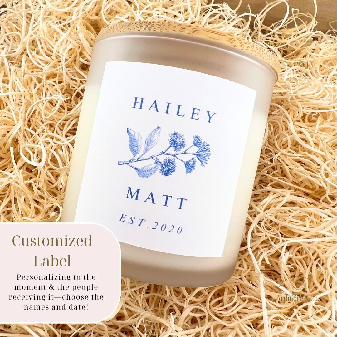 Personalized 'Something Blue' Wedding Gift-8oz Soy Wax Candle