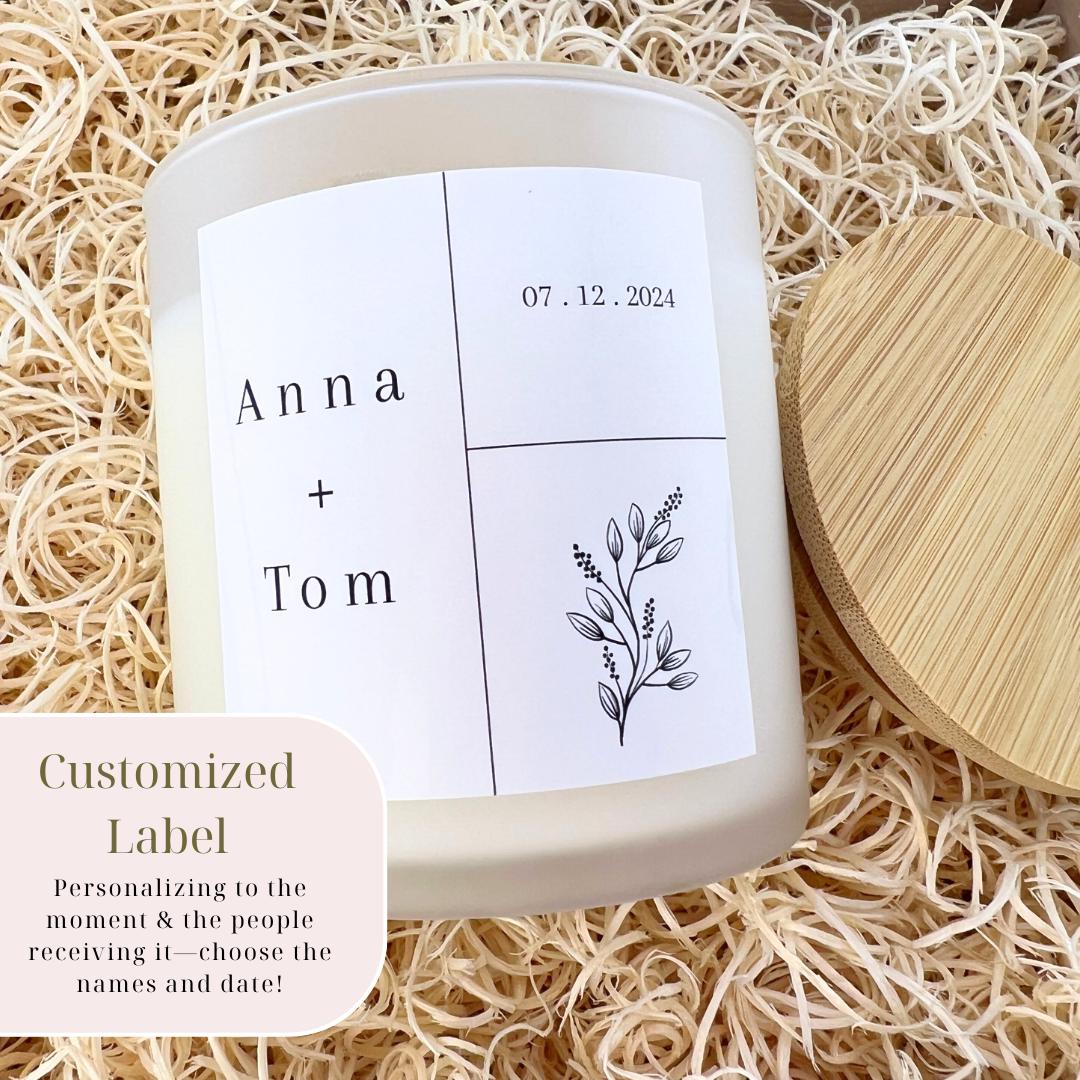 Personalized Black & White 8oz Soy Wax Candle