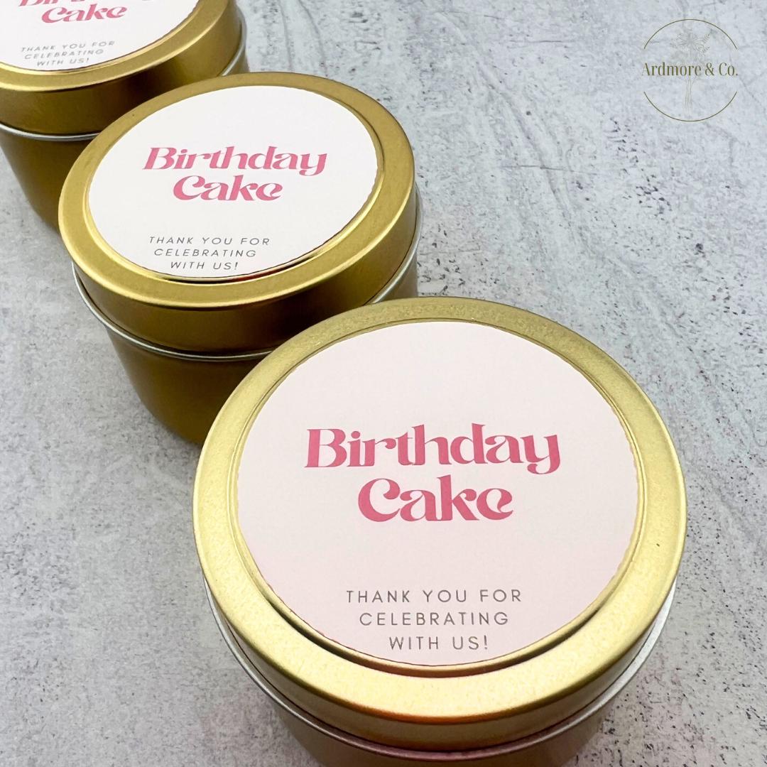 Personalized 'Birthday Cake' Candle Favors-Set of 10