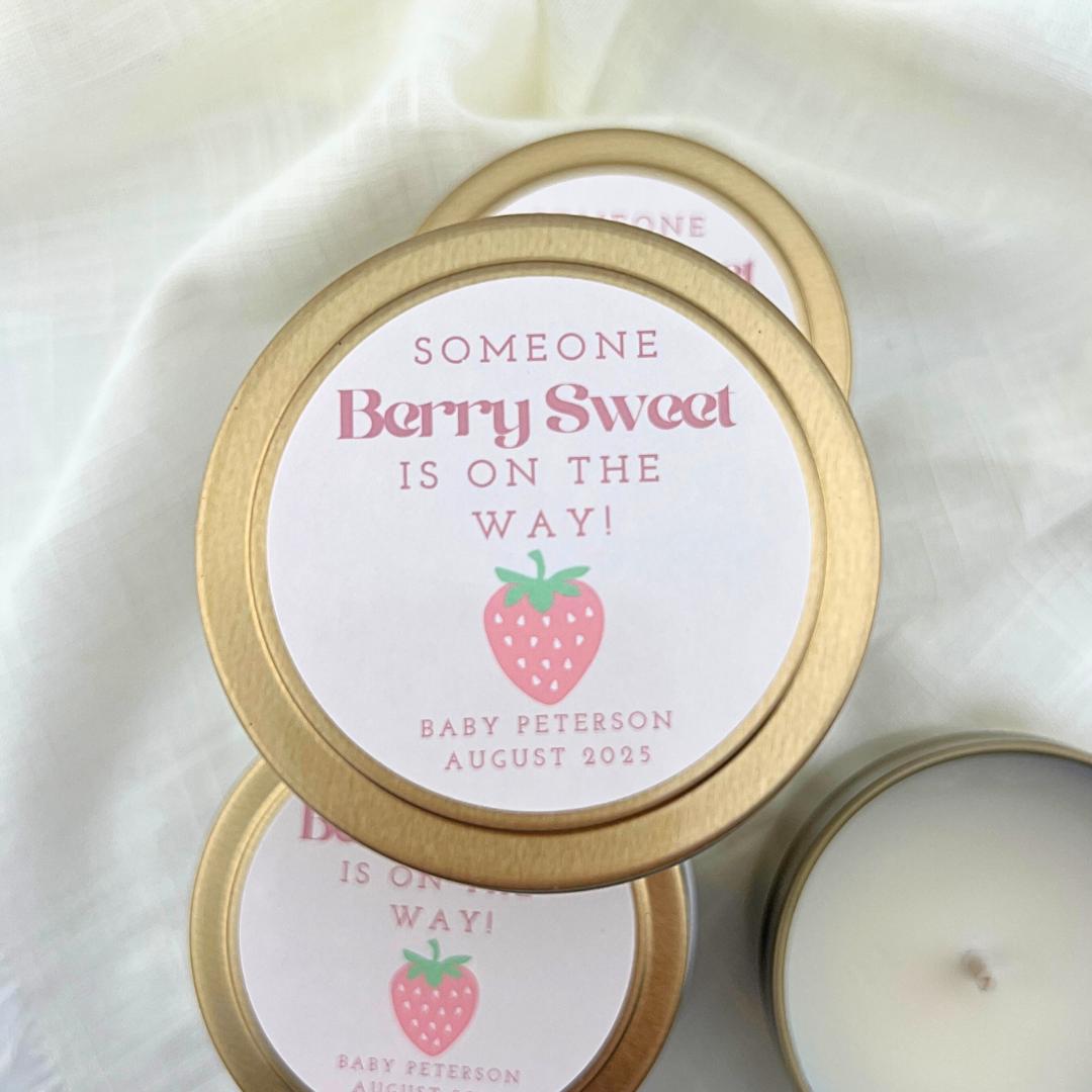 'Someone Berry Sweet' Candle Favors  -Set of 10 Candle Favors