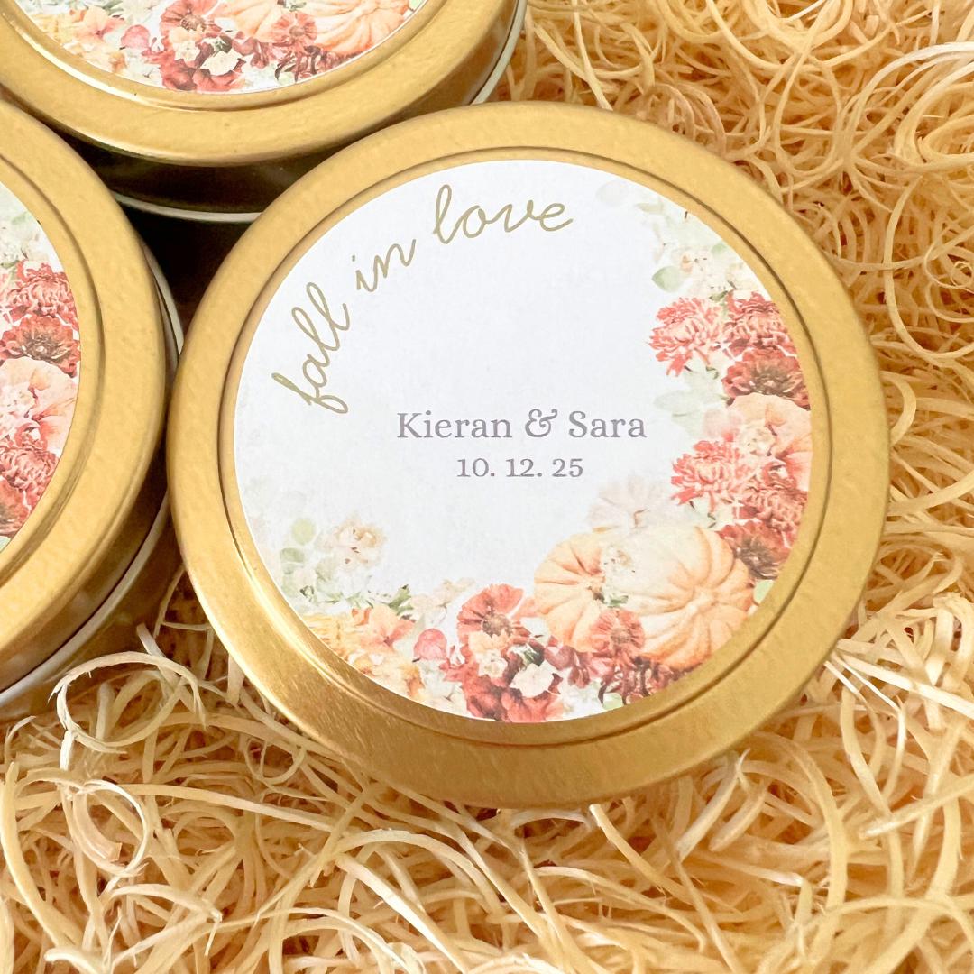Fall Wedding Candle Favors-Set of 10