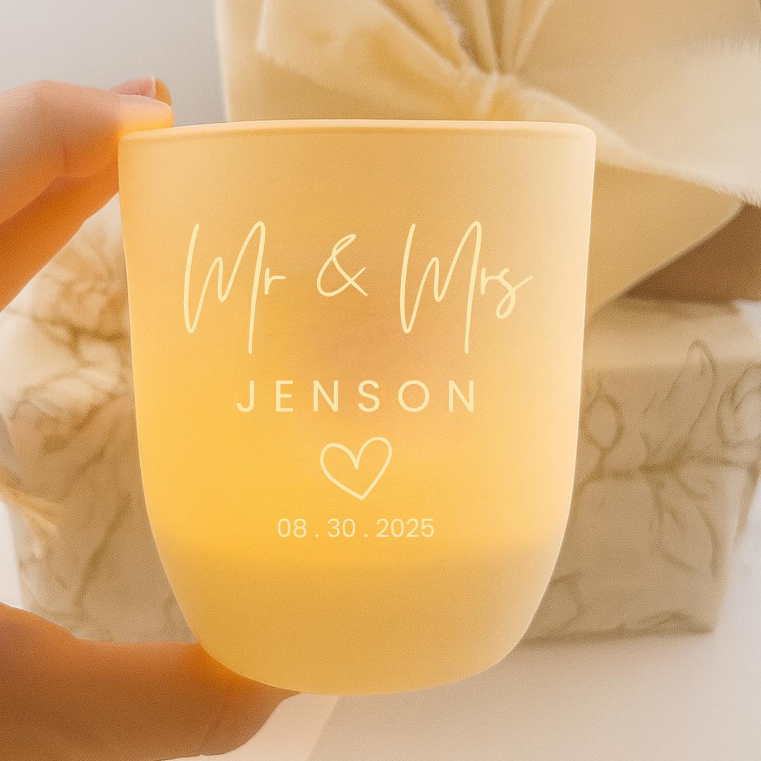 Personalized Wedding Tealight Holder: Engraved Candle Gift Set